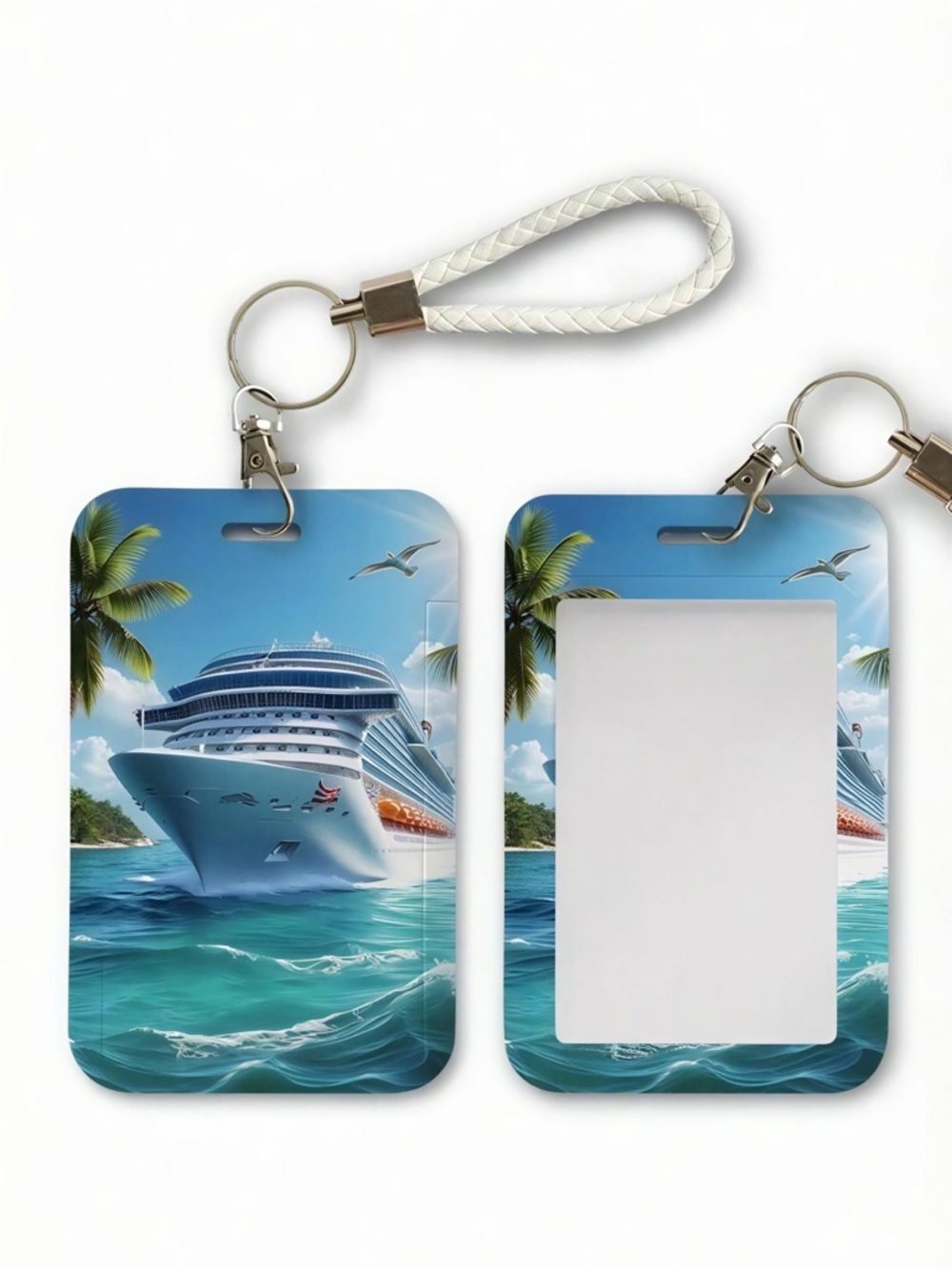 Cruise Ship Luggage Tag Keychain - Blue Ocean Design NWT